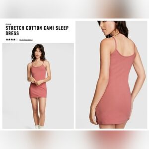 PINK Victoria's Secret Stretch Cotton Cami Sleep Dress - Pink